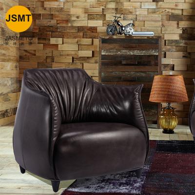 China Large Reclining Small Lounge Extended Lounge Leather Back Hotel Cafe Leisure High Top Rest Single Chair for sale