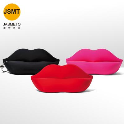 China Extended Sofa Pink Red Lip Shaped Sofa Kiss Shape Extended Fashionable Lip Velvet Living Room Apartment for sale