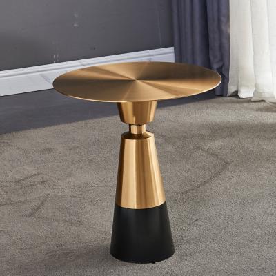 China Wholesale cheap light luxury marble the other side round fashion around the double layer metal modern simple coffee table light luxury table for sale