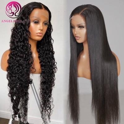 China 100% Human Hair Wigs Lace Front Wigs For Black Women Water Wave Deep Wave Hd Curly Full Lace Wig Peruvian 360 Lace Frontal Hair Wigs for sale