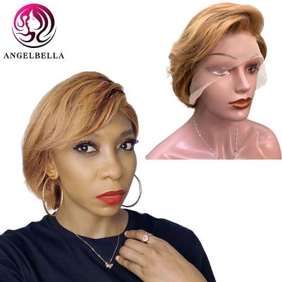 China Light Brown Short Human Hair Lace Front Wigs Brazilian Short Hair Lace Front Wigs for sale