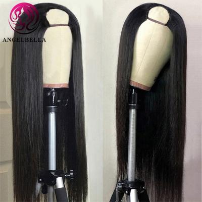 China Wholesale Barely Shedding Soft Thick Straight Hair U Part Wigs For Color Women Brazilian Virgin Hair U Part Wigs 30 Inches for sale