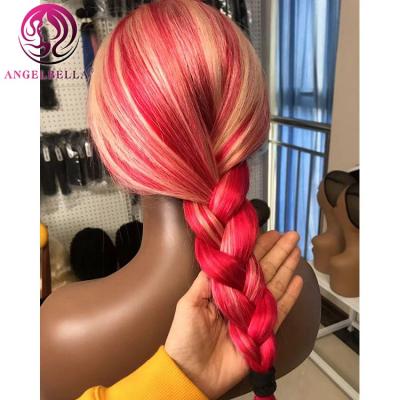 China Celebrity Silky Straight Private Custom Wig Wave Blue Purple Blue Colored Lace Front Wigs Long Double Drawn Hair Wig for sale