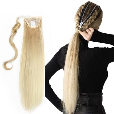 China Blonde Curly Curly Hair Ponytail Hair Extensions Drawstring Net For Ponytail Lace Wig for sale