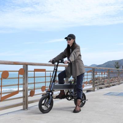 China Aluminum Alloy 14inch Mini Folding Electric Bike Electric Foldable Bicycle For Adult for sale