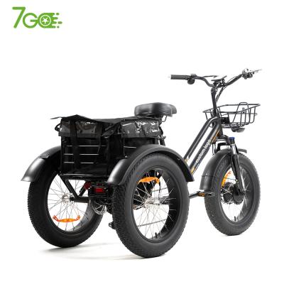 China Bafang Rear Aluminum Alloy 750w Motor Tricycle 3 Wheels e Cargo Tricycle Powerful Fat Tire Electric Tricycle Bafang for sale