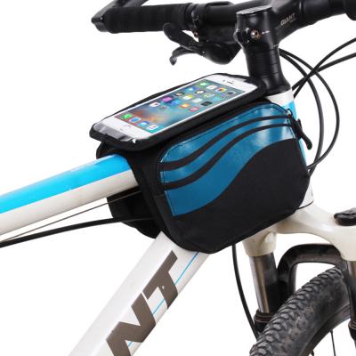 China 7.5inch Phone Pouch Bicycle Saddle Bag Bicycle Bags Lightweight High Quality Colorful Waterproof Frame Bag Rear Accessories for sale