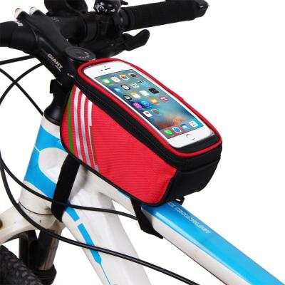 China Lightweight Hot Selling Front Tube Storage Road Bicycle Phone Bag Mountain Bike View Touch Screen Cycling Bag For 6.6/7.5inch Phone for sale