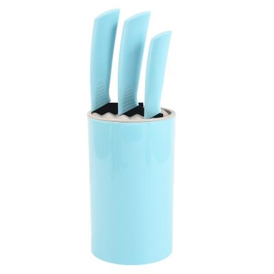 China Minimalist High Quality Light Blue Coated Stainless Steel Blade Knife Set Kitchen Knives for sale