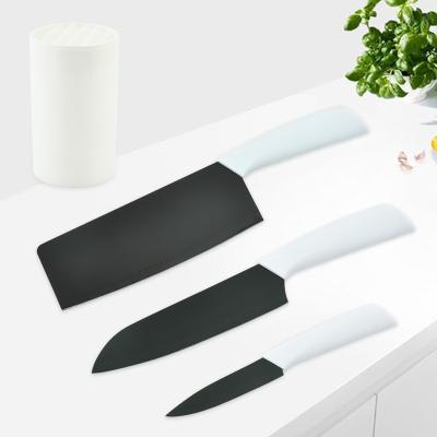 China Hot Selling Minimalist High Quality ABS Handle Cooking Kitchen Knife Set Portable Kitchen Knife White for sale