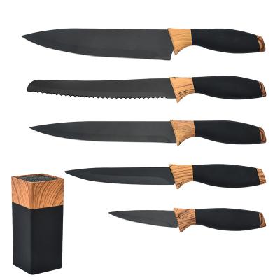 China Sustainable Classic Design Stainless Steel Knife 6pcs Non Stick Kitchen Knife Set for sale