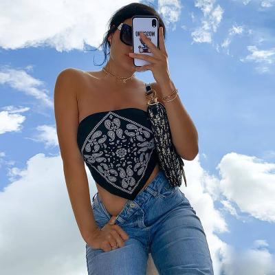 China Plus Size 2021 Diamond Printing Women Summer Crop Tops Off The Shoulder Fashion Vest Women Summer Crop Tops for sale