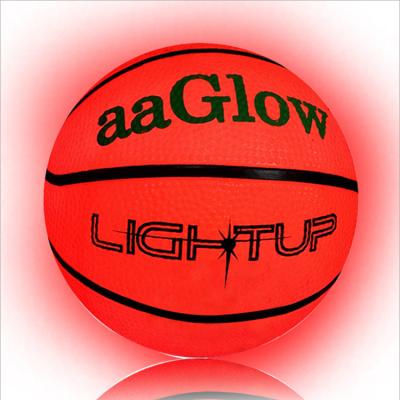 China Cheap Leather Basketballs LED Light Up Basketball Size 7 Glowing Basketball With Pump Batteries for sale