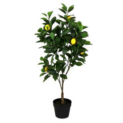 China Environmental Wholesale High Simulation Plant Artificial Faux Lemon Tree With Fruits In Pot For Indoor And Outdoor Decoration for sale