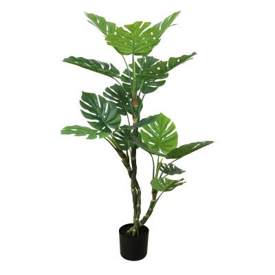 China Environmental Plastic Leaf Artificial Turtle Decoration Fake Monstera Plant for sale