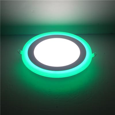 China Aluminum Bright Round Double Color Led Ceiling Panel Light For Office Home Light for sale