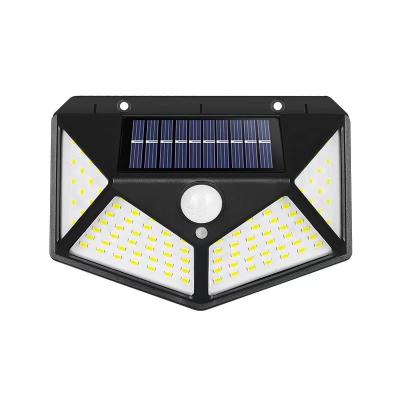 China LANDSCAPE ABS Housing IP66 Waterproof PIR Sports Motion Sensor Energy Saving Solar Garden Light 100LED Accent Solar Wall Light for sale