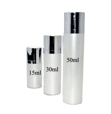 China 2021 New Design Eco-friendly Hot Sale White Pearl 15ml 30ml 50ml Deep AS Airless Bottles With Pump for sale