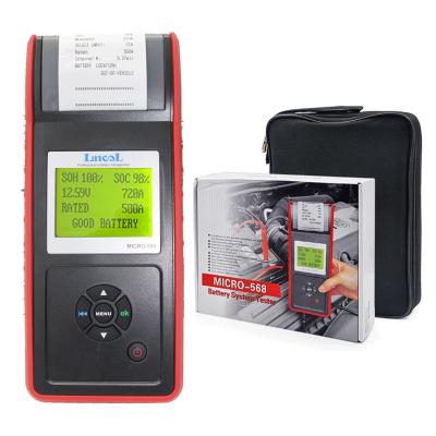 China wholesale vehicle diagnostic tool battery tester with printer russian language micro 568 micro 12v 568 for sale