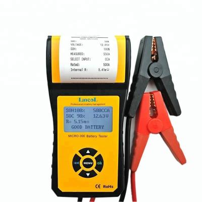 China Lead Acid Battery 12V Digital MICRO 300 Auto Car Battery Tester With Printer for sale