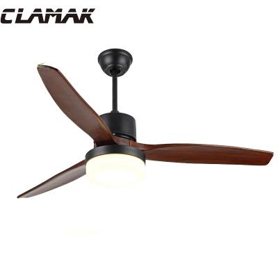 China Europe Modern Simple Style 42 Inch AC Solid Wood Decorative Ceiling Fan With LED Light for sale