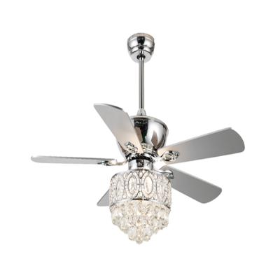 China Hotel mass production low watt ceiling fan energy saving remote control crystal lighting variable spare part for sale