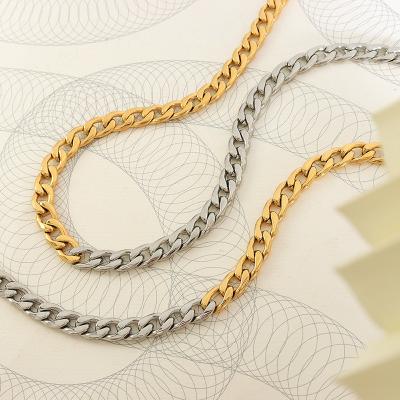 China Hiphop 2022 Summer New Arrival 2 Colors Hip Hop Necklace Couples Cuban Chain Necklaces for sale