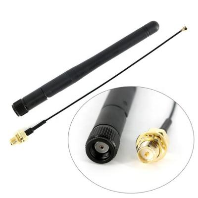 China 3dBi 2.4G WiFi External SMA Male 108mm Rubber Antenna With Sma Female To IPEX Pigtail 7.8*108mm for sale