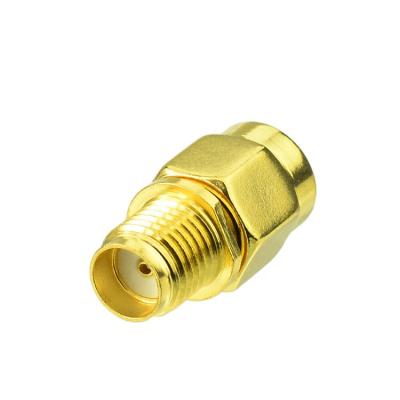 China Brass RP-SMA Male Plug To SMA Female Adapter Jack Straight RF Coaxial Connector for sale