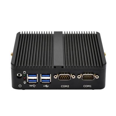 China Topton Dual LAN 2COM 4K HD WiFi Quad Core Cele-Ron J4125 Mini PC DDR4 M.2 Industrial Cheap Fanless Industrial SSD Computer for sale