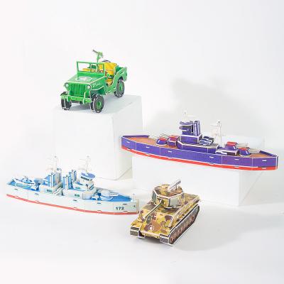 China Cartoon Toy Factory Direct Sale 3d Educational Puzzles Military Warship Custom Made Handmade Diy Model Puzzles Customsized Puzzle for sale