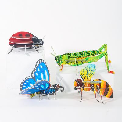 China Cartoon Toy Insect 3d Diy Paper Puzzle Assembled Handmade Small Size Bestselling Brain Teasers Easy Educational Toys for sale