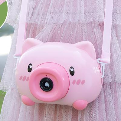 China ABS Studio Props Cute Automatic New Pig Bubble Camera Baby Bride Shower Wedding Party Decoration Kids Small Bubble Machine for sale