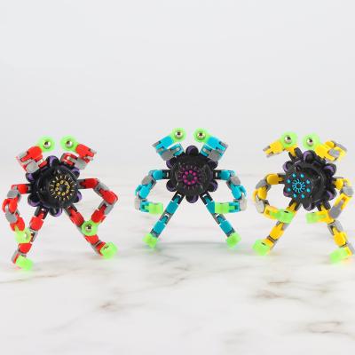 China Toy China New Luminous Deformed Wiggle Spinner Chain Toys For Kids Antistress Hand Spinner Trigger Toys Gyro OEM for sale