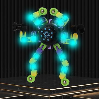 China Cheap Toy Deformed Luminous Chain Top Of ABS Fidget Spinner Fingertip Worry Trigger DIY Spinning Mechanical Gyro Compass Toy for sale