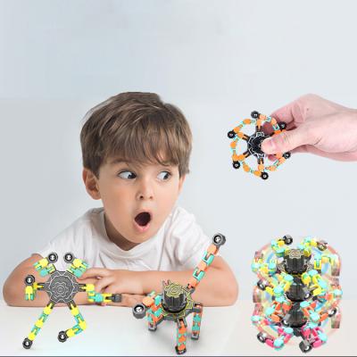 China Plastic Cheap Chinese Toys Hand Spinners Toy Deformab Transformable Chain Mechanical Funny Finger Robot Fingertip Gyro for sale