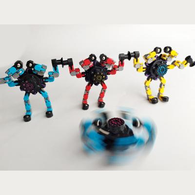 China ABS Children's Fingertip Gyro Compass Decompression Artifact Mechanical Deformation Robot Supporting Fingertip Spiral Toy for sale