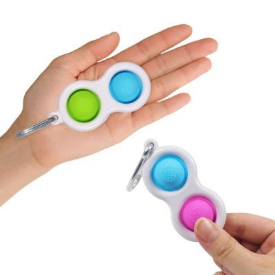 China Poppet Single Squeeze Bubble Toy Stress Relief Silicone Toy Squeeze Chain Hooks for sale