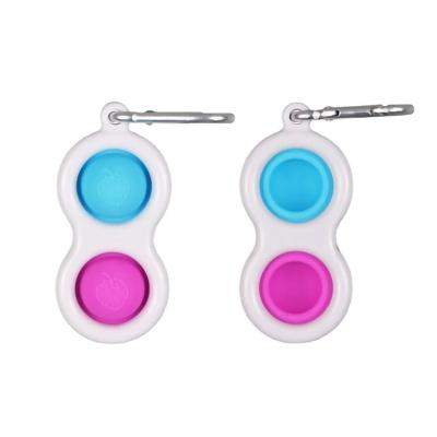 China New Silicone Baby Decompression Key Chain Popite Press Bubble Noise Toy Color Keychain Noise Man IR Pendant for sale