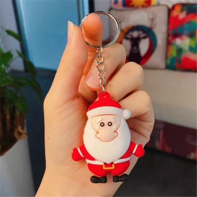 China Silicone Christmas Gift Doll Key Chain Santa Key Chain Snowman Christmas Gifts Christmas Tree Pendant for sale