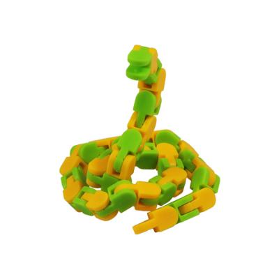 China Low Price ABS Unzip 24 Link Bike Chain Detent Toy Snap And Click Sensory Fidget Toys Wacky Track Cube Track for sale