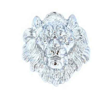 China Modern Alloy Chrome Decorative Lion Head Emblem Furniture Hardware for sale