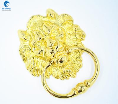 China Modern Wholesale Cheap Golden Lion Head Ring Knocker Furniture Decorative Hardware for sale