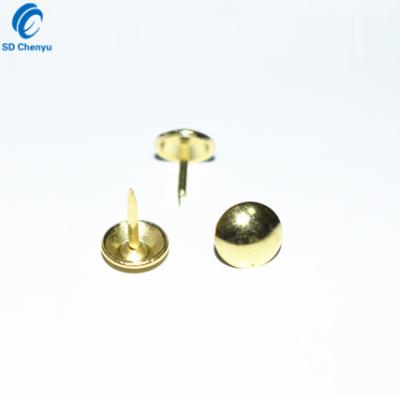 China Hat Wholesale 25pcs Gold Metal Push Pins Iron Stud For Home Decorative DIY for sale