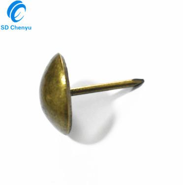 China Wholesale 6mm antique brass metal nailheads decorative cap upholstery pins spikes for furniture for sale