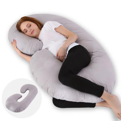 China Fabric/Knitted Non-Woven Fabric/Polyester Fiber Pregnant And Nursing Women C Shaped Comfortable Support Maternity Cushion Full Body Pregnancy Pillow With Washable Outer Cover for sale