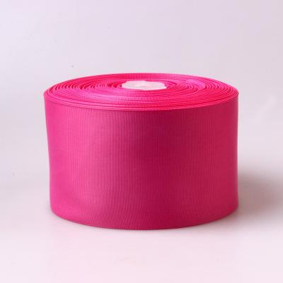 China 100% Polyester Grosgrain Ribbon Double Face Polyester RIBBONS Farmhouse Red Color Custom 3 Inch Wide Size 75mm Tall Large Double for sale