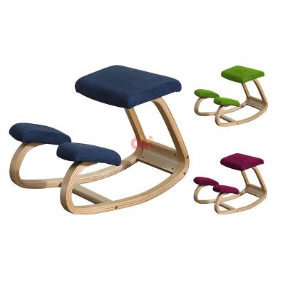 China Wholesale Ergonomic Durable Wooden Yoga Chair Home Office Solid Wood Kneeling Chair for sale