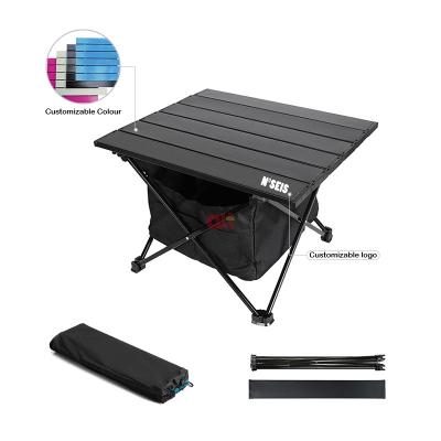 China Best Easy Folding Fold Up Roll Table Camping Multifunctional Aluminum Folding Table With Storage Bag for sale