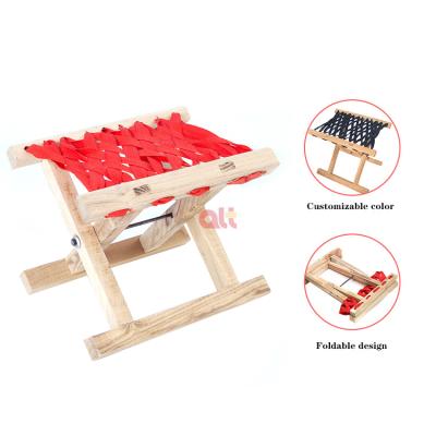 China Camping Foldable Modern Indoor Outdoor Lawn Raising Wooden Bar Stool Cheap Folding Solid Wood Stools Small Chair for sale